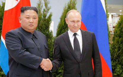 برای نخستین بار سران روسیه و کوریای شمالی با هم دیدار کردند